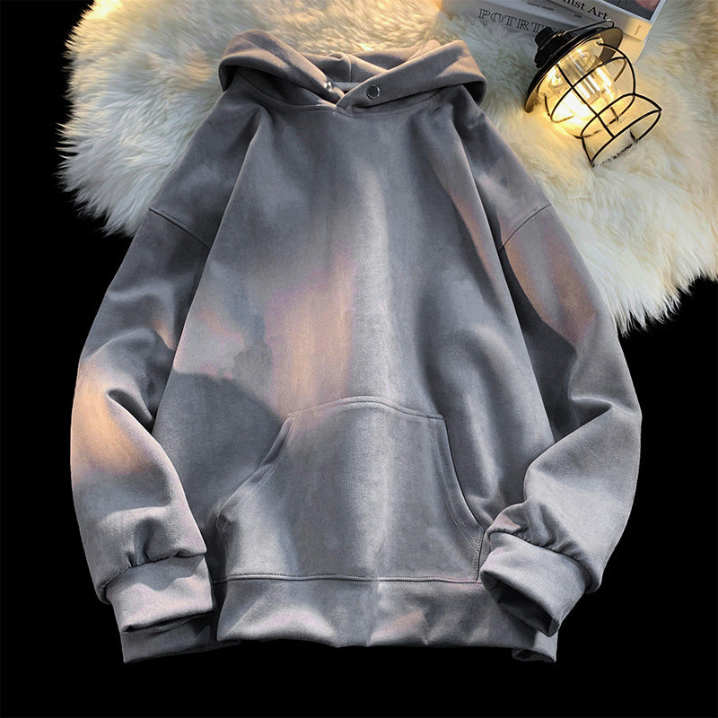 Damen gemütlicher Kapuzenpullover im modernen Velourslook R&B