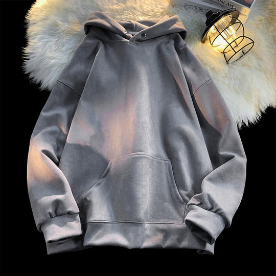 Damen gemütlicher Kapuzenpullover im modernen Velourslook R&B