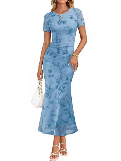 Damen Maxikleid mit floralen Stickereien R&B