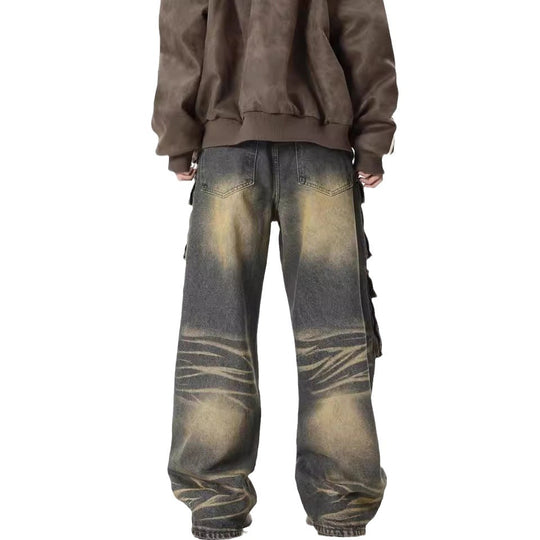 Damen Cargo-Jeans mit weitem Bein und praktischen Seitentaschen R&B