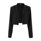 Damen Kurzer Blazer mit Stehkragen und Taschen R&B