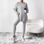 Damen lässiges Lounge-Outfit mit oversized Pullover und Leggings R&B