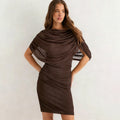 Damen figurbetontes Cocktailkleid mit Drapierung R&B