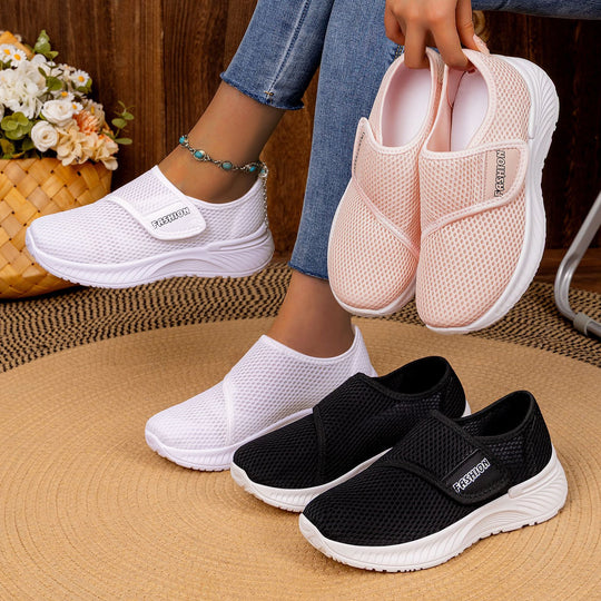 Damen Atmungsaktive Slip-On Sneakers mit Klettverschluss R&B
