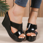 Damen platform-pantoletten mit verstellbarem Riemendesign und rutschfester Sohle