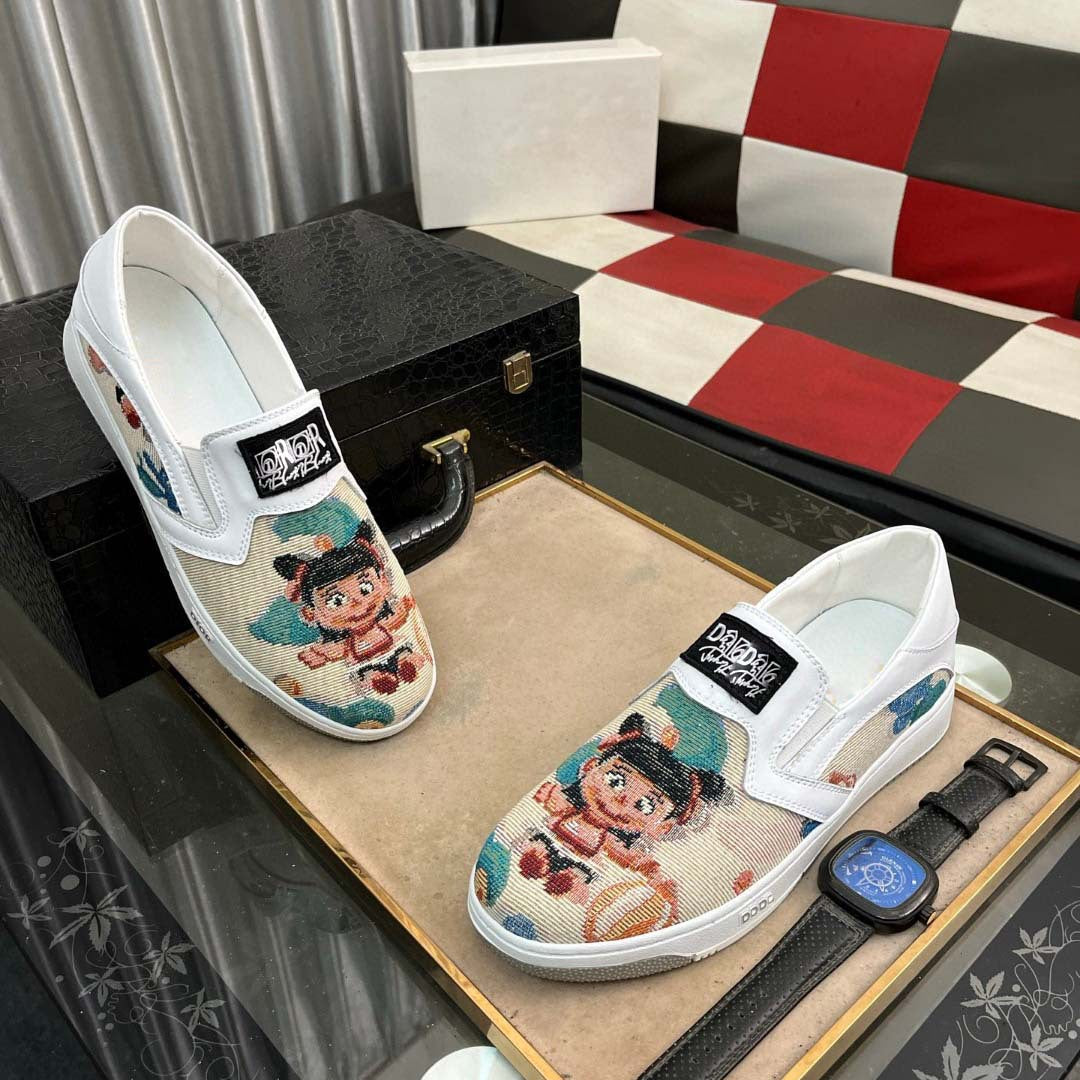Damen Slip-On Sneakers mit kreativem Motiv und ergonomischem Komfort R&B