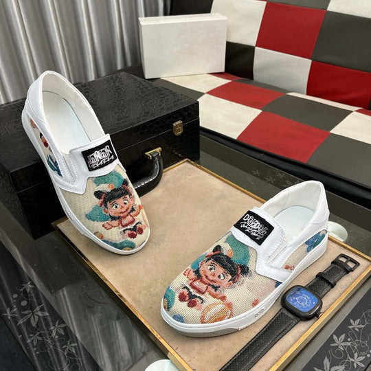 Damen Slip-On Sneakers mit kreativem Motiv und ergonomischem Komfort R&B