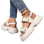 Damen Plattform Sandalen mit Riemen und Schnalle R&B