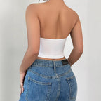 Damen Blusentop mit tiefem V-Ausschnitt und floralem Design R&B