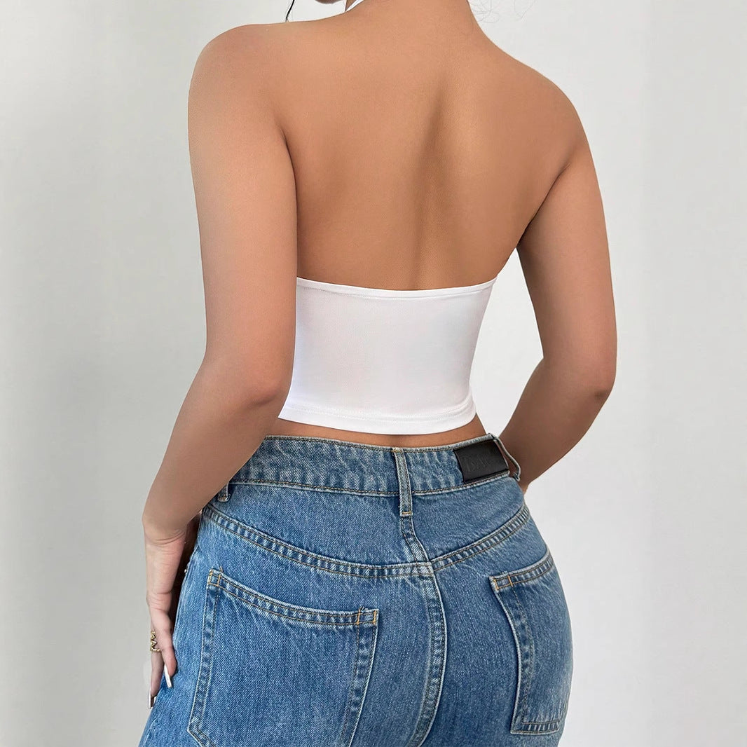 Damen Blusentop mit tiefem V-Ausschnitt und floralem Design R&B