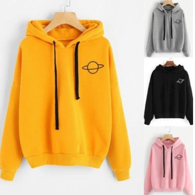 Damen lässiger Hoodie mit intergalaktischem Motiv R&B
