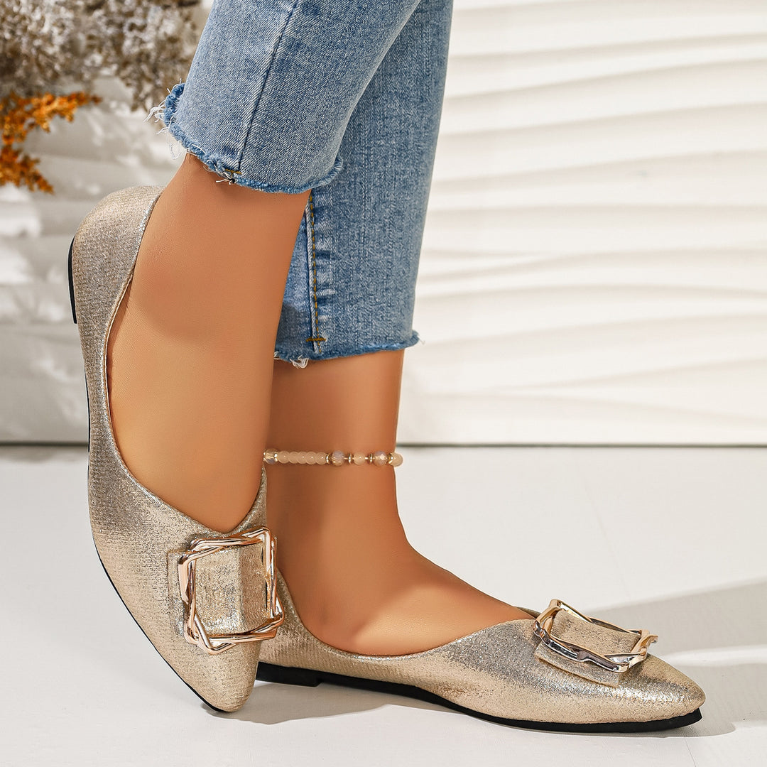 Damen elegante Ballerinas mit Dekorativem Schmuckdetail R&B