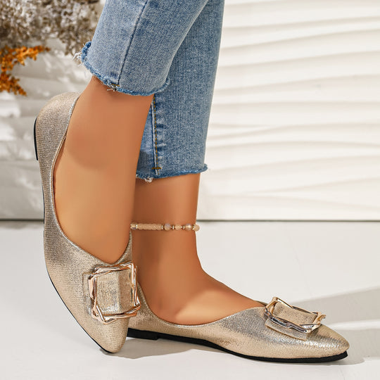 Damen elegante Ballerinas mit Dekorativem Schmuckdetail R&B