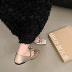 Damen elegante Ballerinas mit modischem Schleifenakzent und funkelnden Verzierungen R&B
