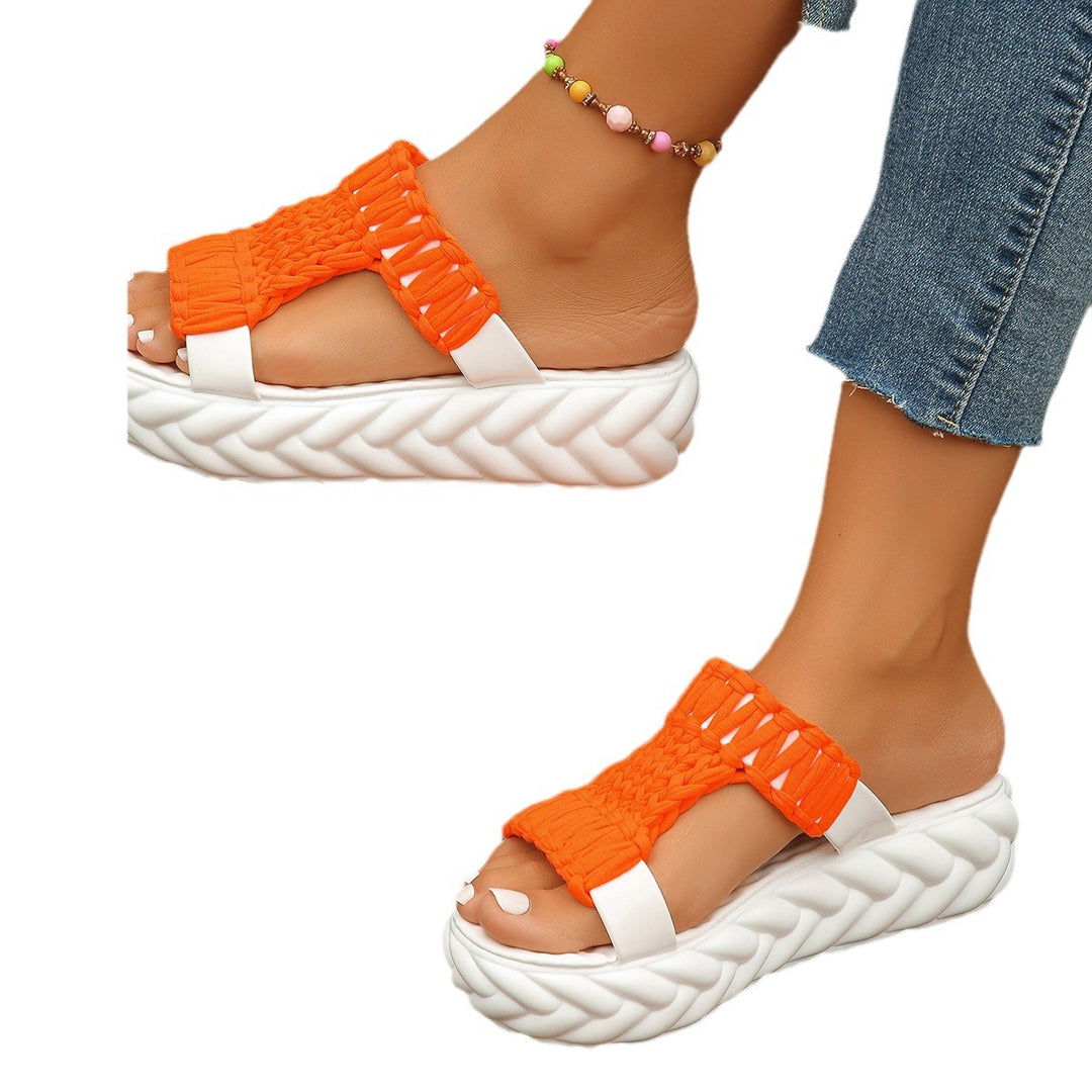 Damen Wedge-Sandalen mit geflochtenem Riemendesign und anpassbarem Fußbett R&B