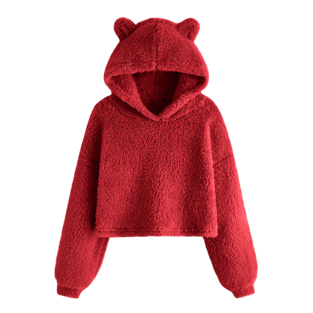 Damen Kuscheliger Fleece Hoodie mit Bärenohren R&B