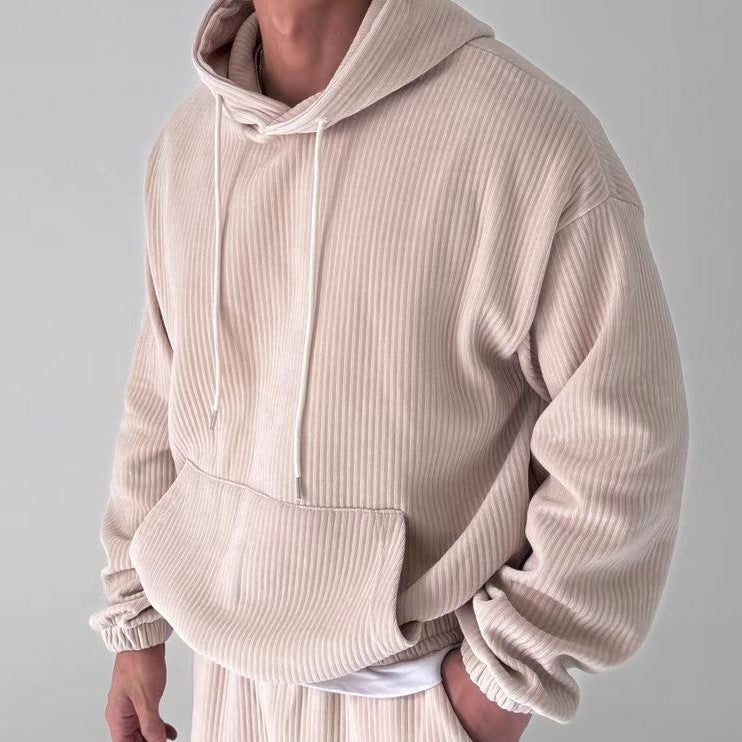 Herren Hoodie mit strukturiertem Rippdesign R&B