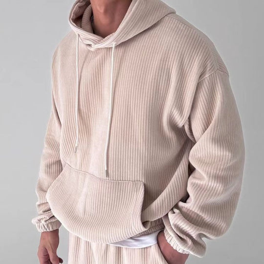 Herren Hoodie mit strukturiertem Rippdesign R&B