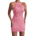 Damen Glamouröses Pailletten-Cocktailkleid mit figurbetontem Schnitt R&B