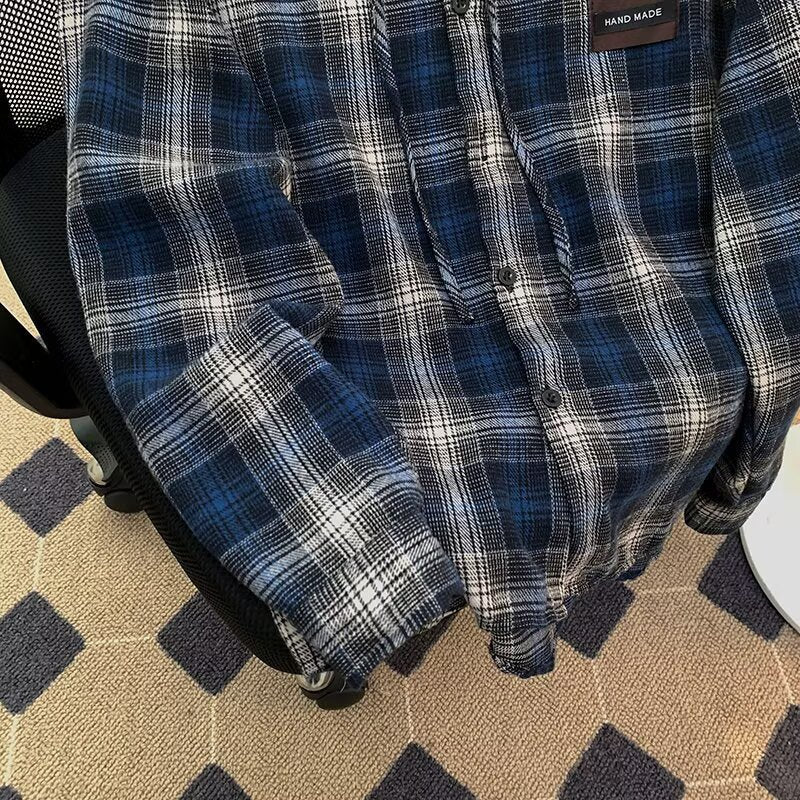 Damen Karo-Hemdjacke mit Kapuze