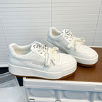 Damen Sportliche Sneakers mit luftiger Netz- und Lederkombination R&B
