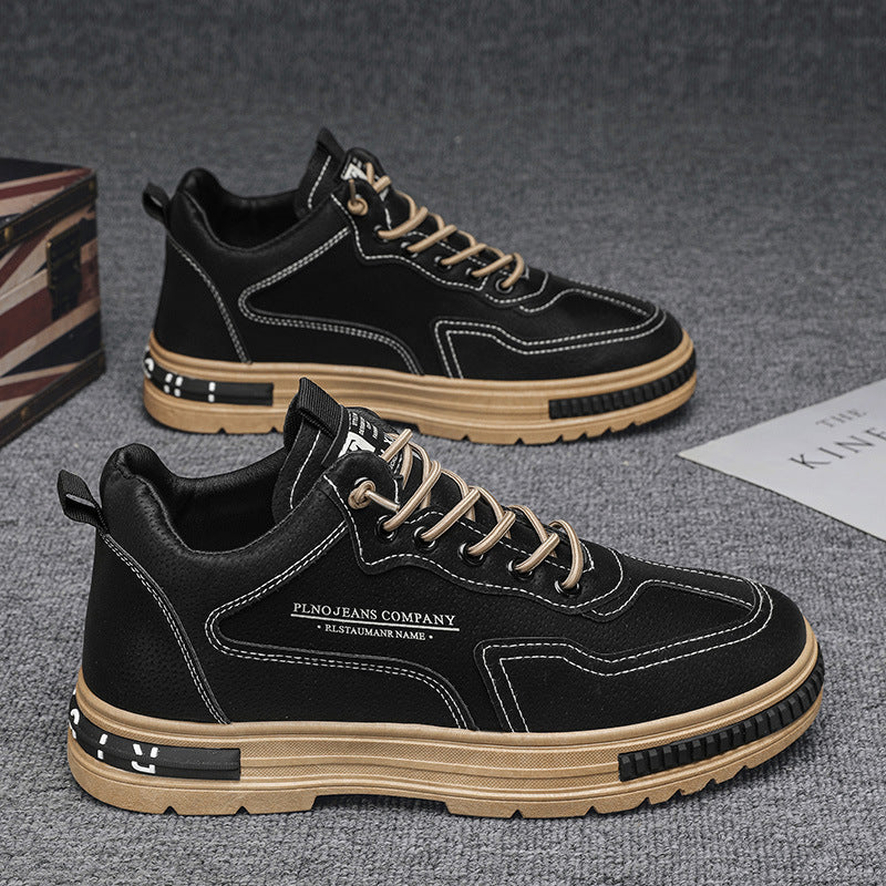 Herren Modische Leder Sneakers mit atmungsaktiver Konstruktion R&B