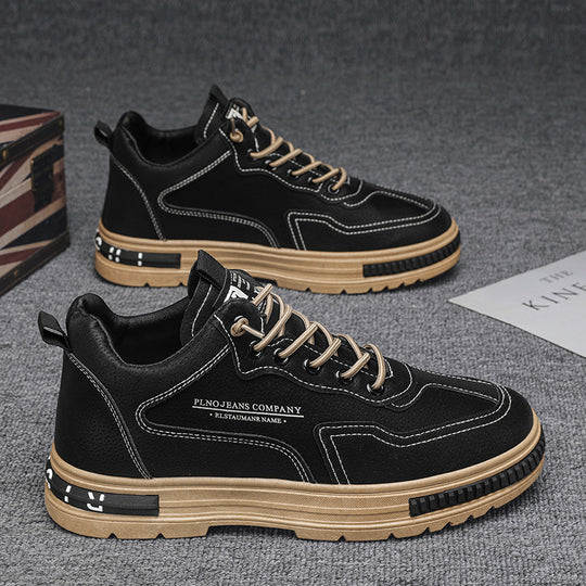 Herren Modische Leder Sneakers mit atmungsaktiver Konstruktion R&B
