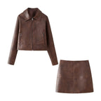 Damen Kunstjacke im eleganten Cropped-Design mit praktischen Reißverschlusstaschen R&B
