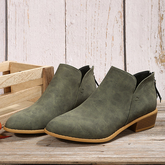 Damen nan spitz zulaufende Schlupf-Ankleboots mit kleinem Blockabsatz und ergonomischem Komfortfußbett R&B