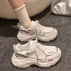 Damen sportliche Sneaker mit atmungsaktiver Mesh-Oberfläche und dämpfender Sohle R&B