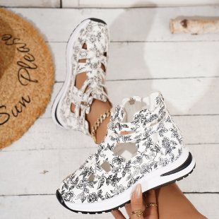 Damen Designer-Sneaker mit floralem Muster R&B
