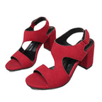Damen Offene High Heel Sandalen mit komfortablem Blockabsatz und modischem Schnitt R&B
