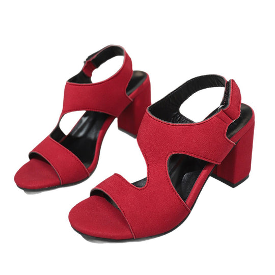 Damen Offene High Heel Sandalen mit komfortablem Blockabsatz und modischem Schnitt R&B