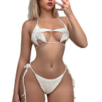 Damen Häkel-Bikini mit raffinierten Cut-Outs und verstellbaren Trägern R&B