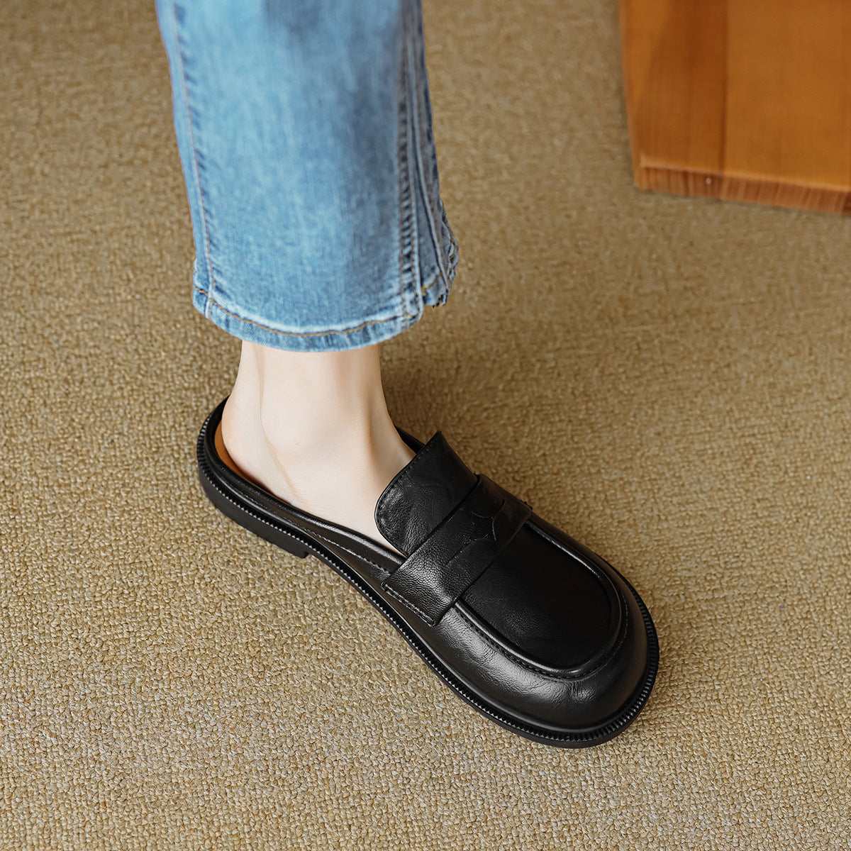 Damen Komfortable Mokassins mit elegantem Riemen und hochwertigem Leder