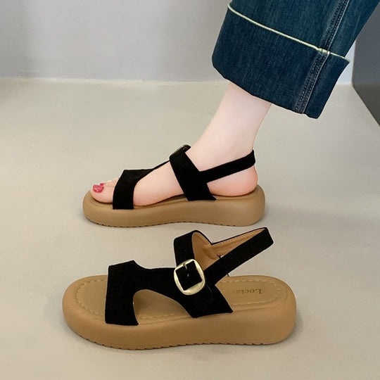 Damen komfortable Plateau-Sandaletten mit verstellbarem Riemen R&B