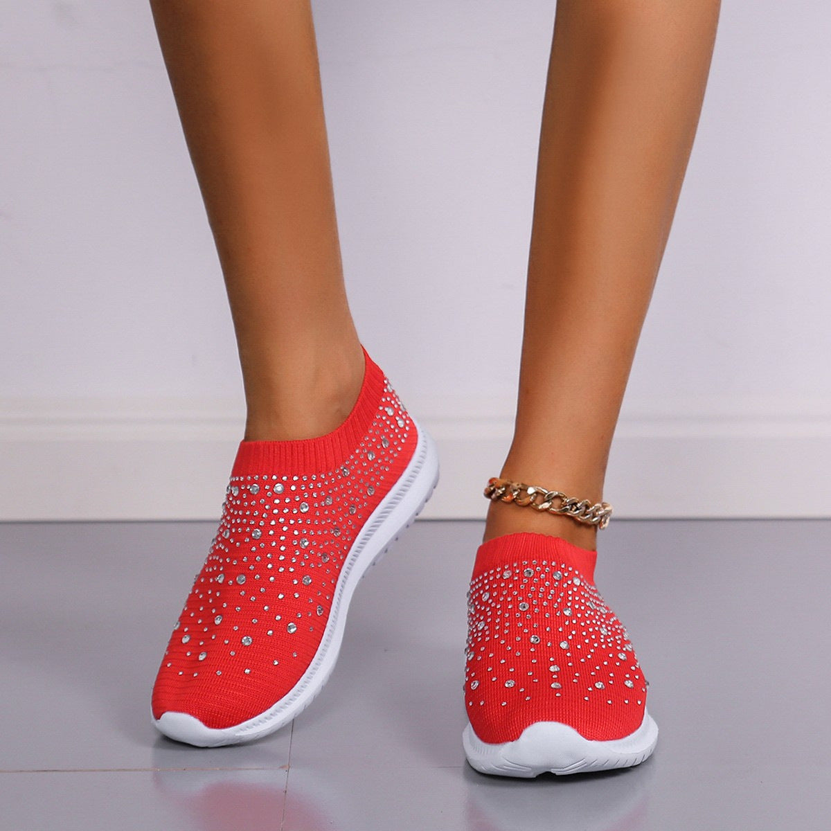 Damen Elegante und glitzernde Slip-On Sneakers