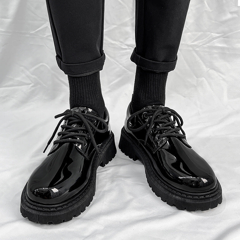 Damen Modische Schnürschuhe mit glänzender Oberfläche und rutschfester Sohle R&B