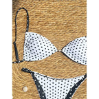 Damen Triangel-Bikini mit verspieltem Punktemuster und eleganten Akzenten R&B