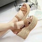 Damen Strapazierfähige Keilabsatz-Sandalen mit modischem Riemchen-Design R&B