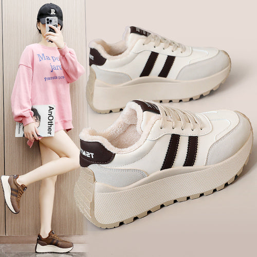 Damen gemütliche und stylische Sneakers mit kuscheligem Innenfutter R&B