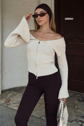 Damen Strickjacke mit weitem Ärmeldesign und Reißverschluss
