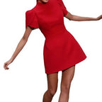 Damen Elegantes und modernes Kleid mit puffärmeln R&B
