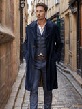 Herren eleganter Trenchcoat aus hochwertigem GewR&Be mit praktischen Taschen R&B