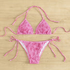 Damen Triangel-Bikini mit verstellbaren Trägern und klassischen Schnürdetails R&B