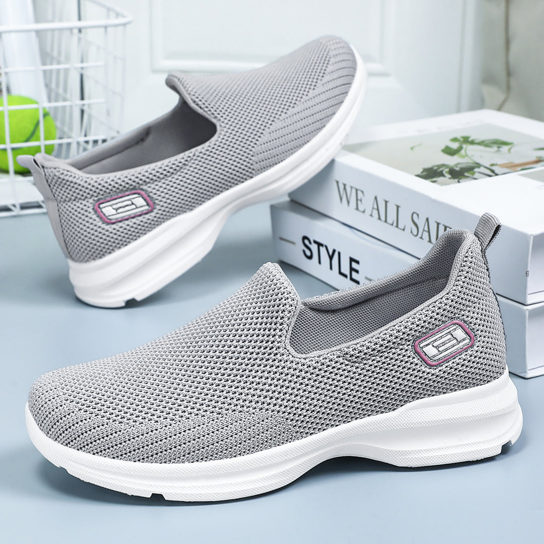 Damen Nahtlose Slip-On Freizeitschuhe mit atmungsaktiver Mesh-Oberfläche R&B