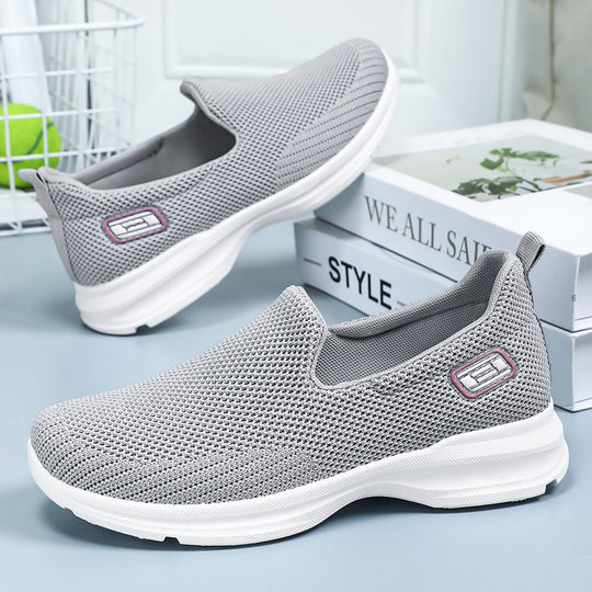 Damen Nahtlose Slip-On Freizeitschuhe mit atmungsaktiver Mesh-Oberfläche R&B
