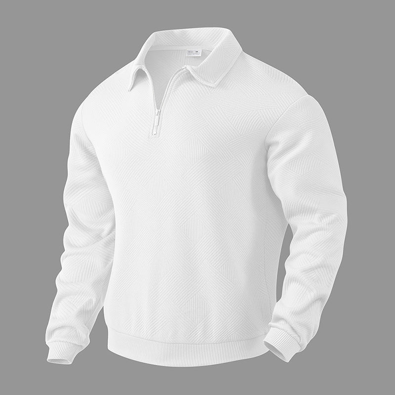 Herren Sportlicher Pullover mit Reißverschluss und strukturiertem Design R&B