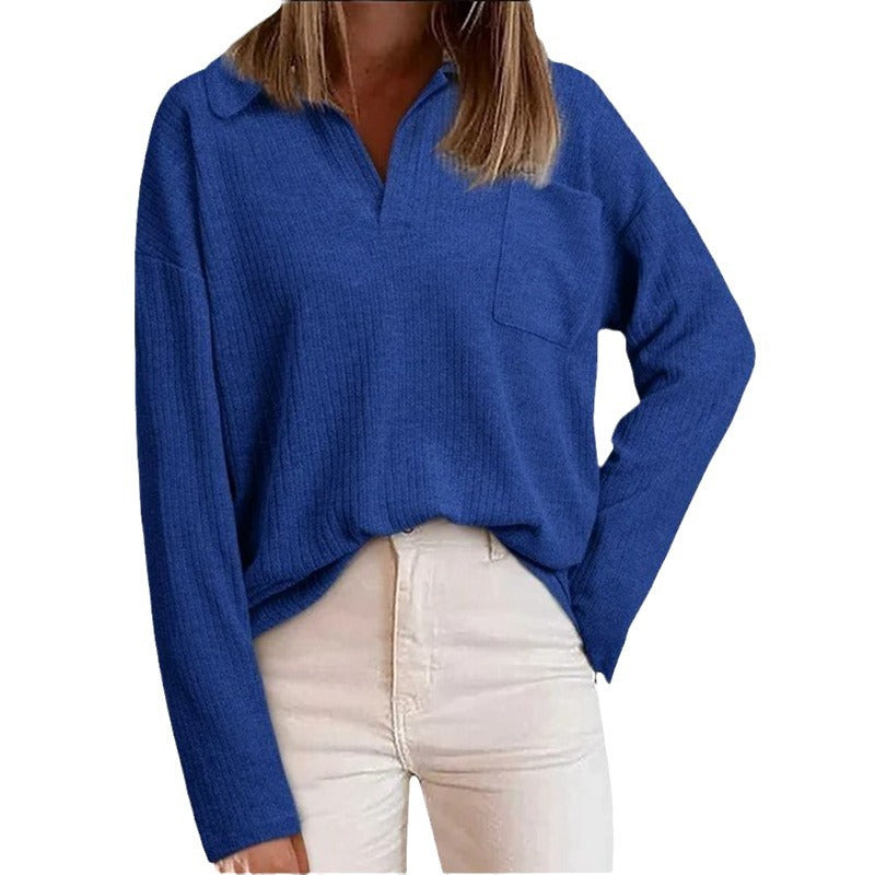 Damen Pullover mit strukturierter Oberfläche und lässigem Schnitt R&B