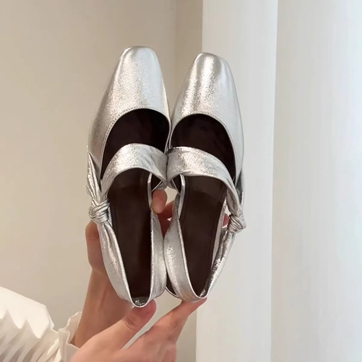 Damen Elegante Ballerina-Schuhe mit funkelndem Riemchen